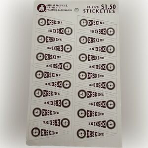 Erskine College Stickettes Pendant Stickers Sticker Sheet